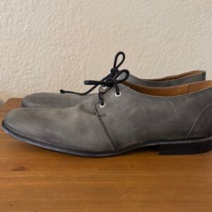 John Fluevog Gray Leather Lace-Up Shoes